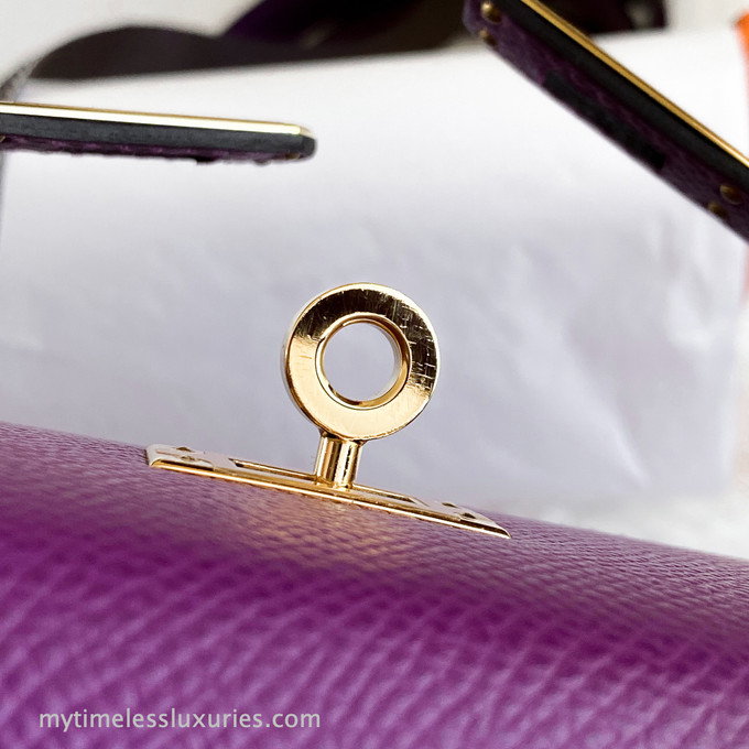 HERMES Kelly 25 Sellier Anemone Gold Hw D - Timeless Luxuries