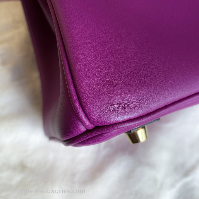 Hermès Birkin 25 In Anemone Swift Leather With Gold Hardware in Purple