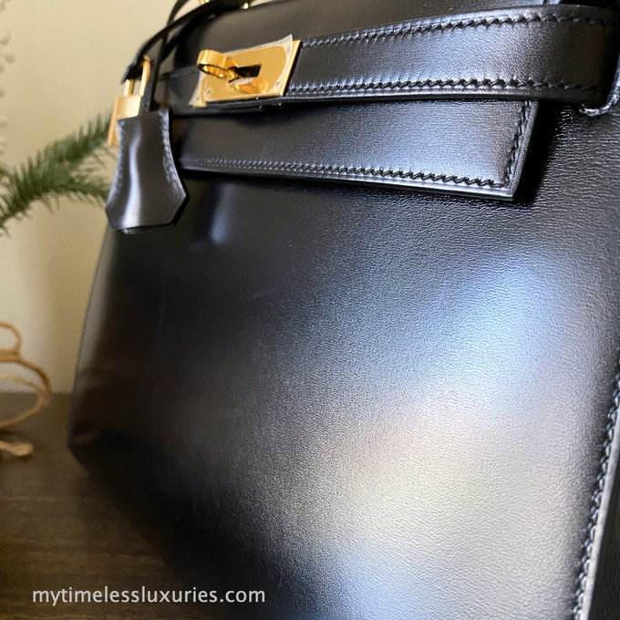 HERMES 2019 Kelly 28 Sellier Black Veau Box GHW - Timeless Luxuries