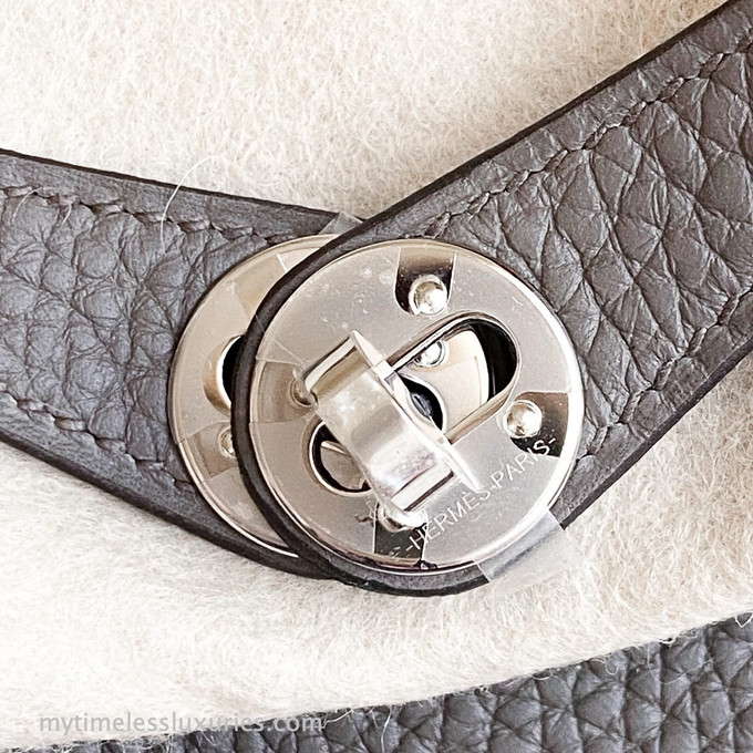 Hermès Hermes Etain Clemence Mini Lindy 20 PHW Grey ref.614474