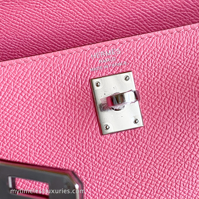 Hermes Kelly 25 Rose Azalea K25 Epsom Sellier, Luxury, Bags & Wallets on  Carousell