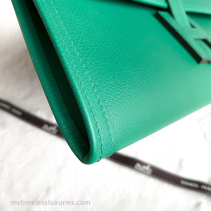 HERMES Jige Elan 29 Clutch Vert Vertigo Evercolour - Timeless Luxuries