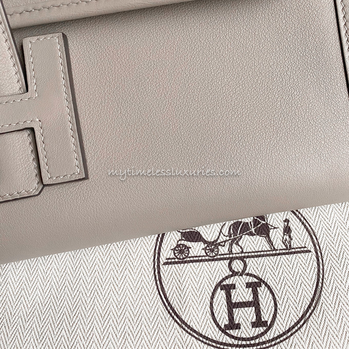 Hermes Jige Elan 29 H Clutch in Gris étain