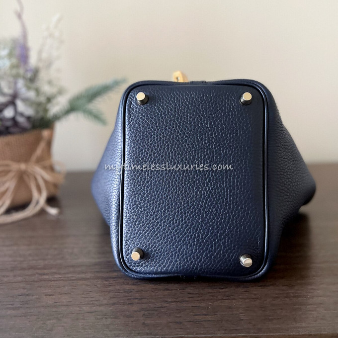 Hermes Picotin Lock 18 Bag CC76 Blue Indigo Clemence SHW