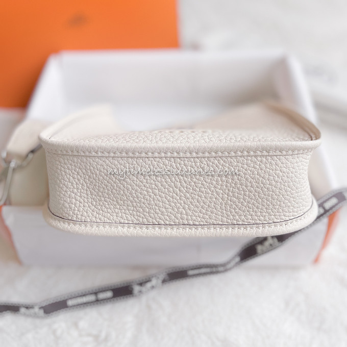 Hermes Mini Evelyne 16 In Nata With A Limited Edition Strap, Palladium –  Found Fashion