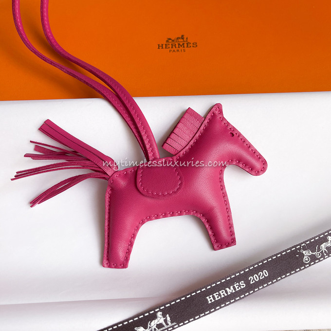 Hermes Rodeo PM Bag Charm Rose Mexico New w/ Box For Sale at 1stDibs