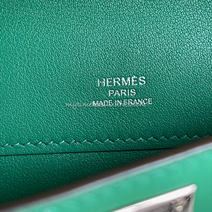 Hermes Kelly Cut Pochette Swift Palladium Black in Swift Leather