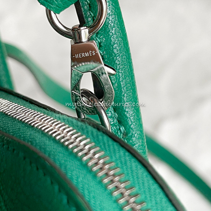 HERMES Mini Bolide Vert Vertigo Chèvre PHW - Timeless Luxuries