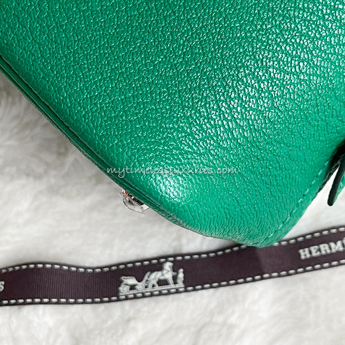 HERMES Mini Bolide Vert Vertigo Chèvre PHW - Timeless Luxuries