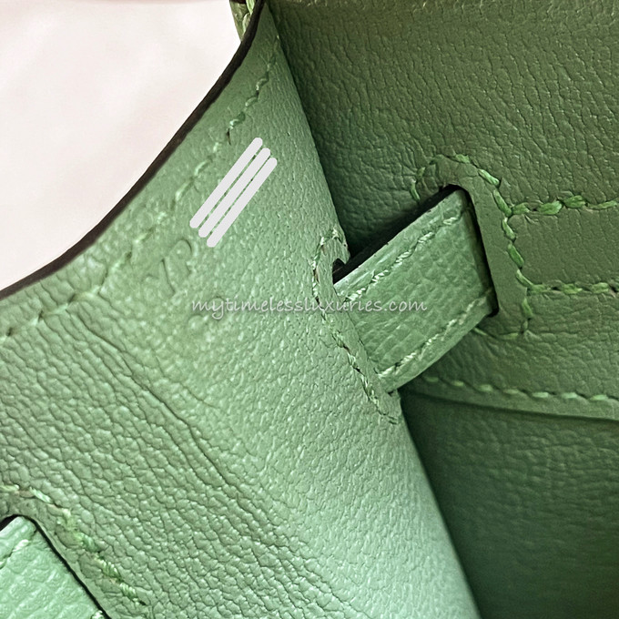 HERMES Birkin 25 Sellier Vert Criquet Gold Hw Y - Timeless Luxuries