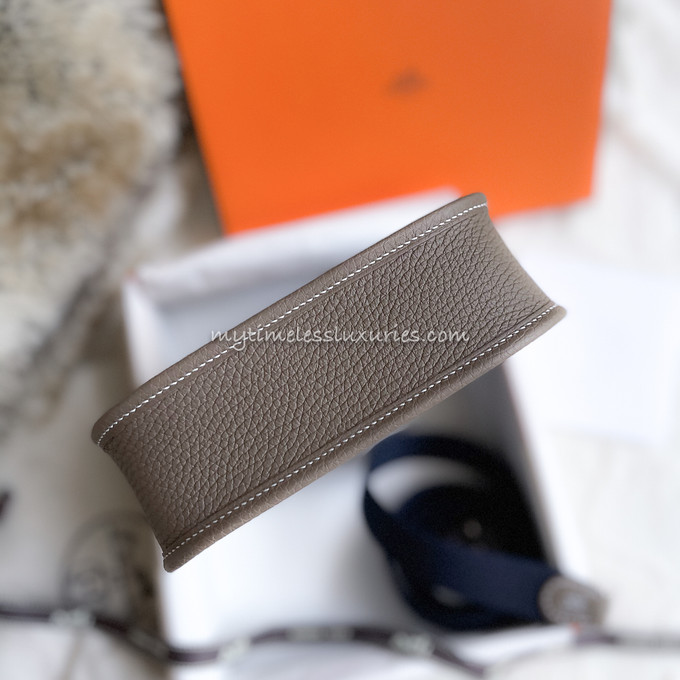 Hermes Mini Evelyne reveal in Etoupe/Bleu Indigo and story of how