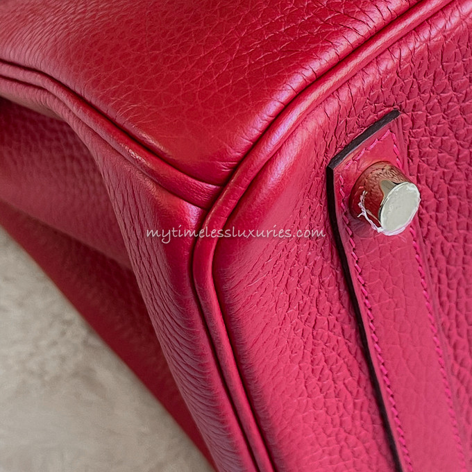 Hermes Birkin 30 Rouge Casaque Clemence Gold Hardware #C