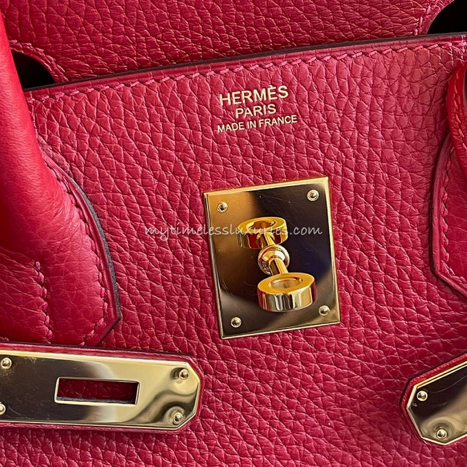 Hermes Birkin 30 Rouge Casaque Clemence Gold Hardware #C - Vendome Monte  Carlo