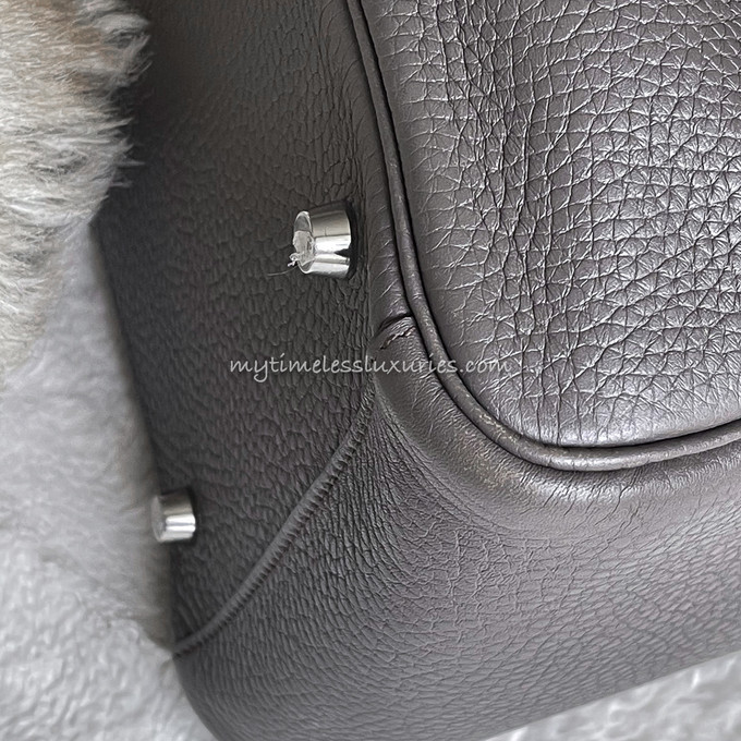 Hermès Lindy 34cm in Etain Clemence Leather