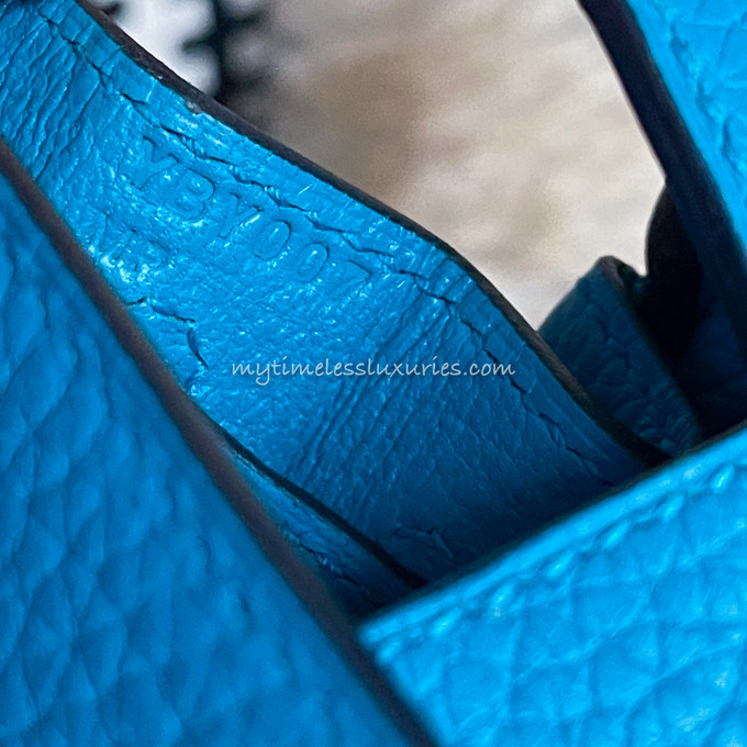Hermes Kelly Ado Backpack Clemence Leather Gold Hardware In Blue