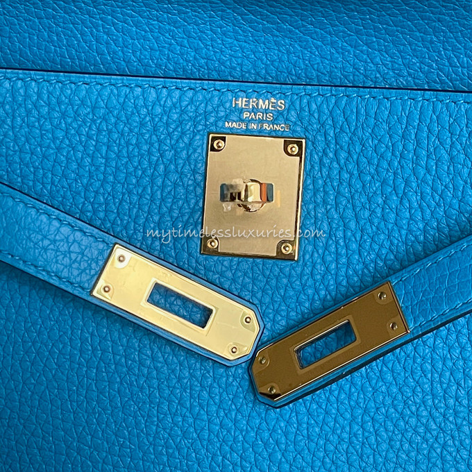 HERMES Togo Kelly Ado Backpack Bleu Nuit 380828