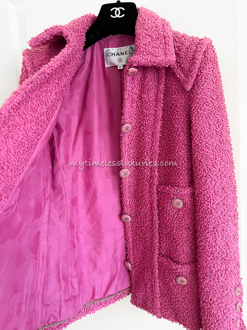 CHANEL 20C Runway Tweed Jacket 34 FR Dk Pink - Timeless Luxuries