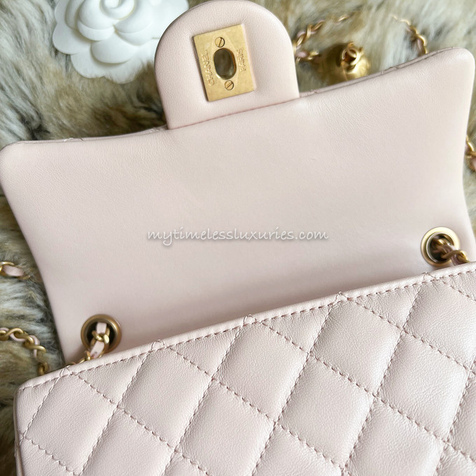 CHANEL PEARL CRUSH RECTANGULAR MINI FLAP BAG WHITE