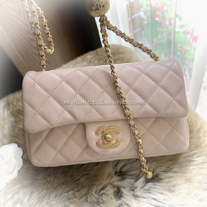 Chanel Classic Medium Double Flap, 22C Beige Caviar Leather, Gold Hardware,  As New in Box