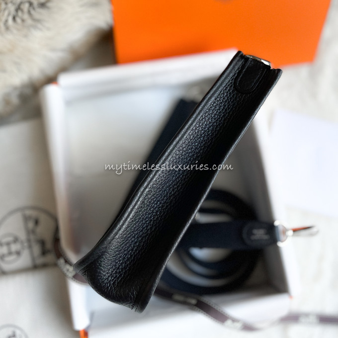 HERMES Mini Evelyne 16 TPM Noir Clemence PHW Z *New - Timeless Luxuries