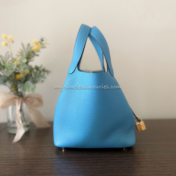 Hermes Picotin Lock 18 Taurillon Clemence Leather Hobo Bag