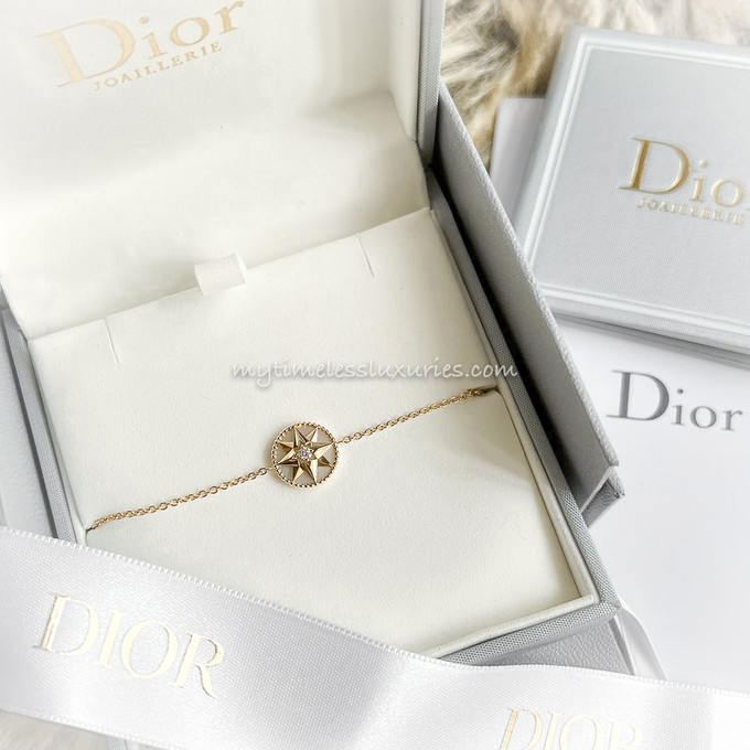 Christian Dior Rose des Vents Bracelet 3P Diamond 750 Yellow Gold Mother of  P