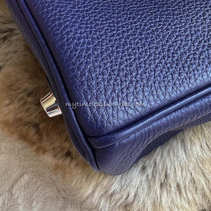 Hermès Birkin Limited Edition 25 Bleu Encre/Orange Verso Togo