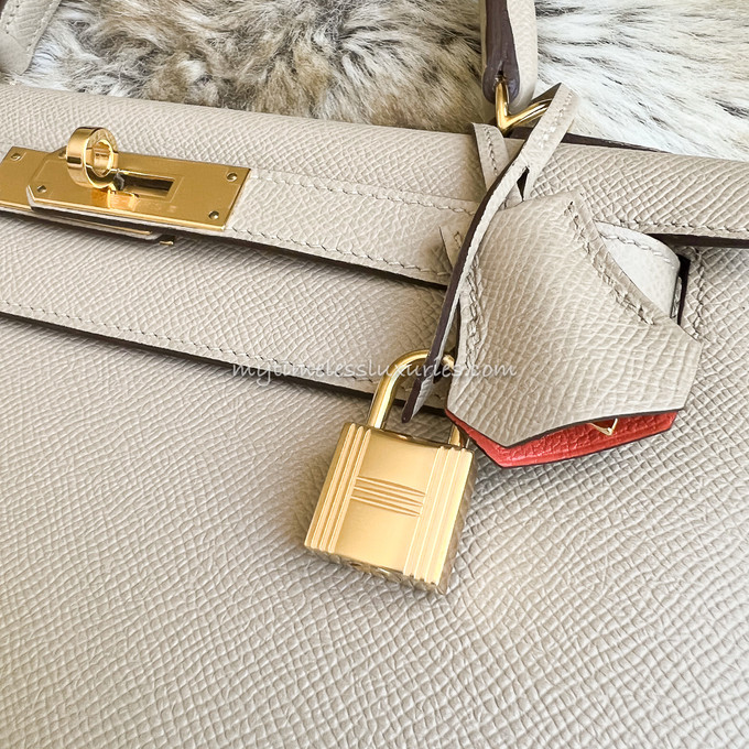 HERMES Kelly 28 HSS Verso Sellier Trench/ Capucine GHW - Timeless