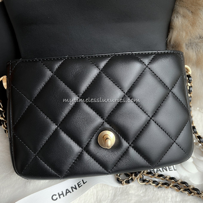 CHANEL 21K My Perfect Mini Pearl & Leather Strap *New - Timeless