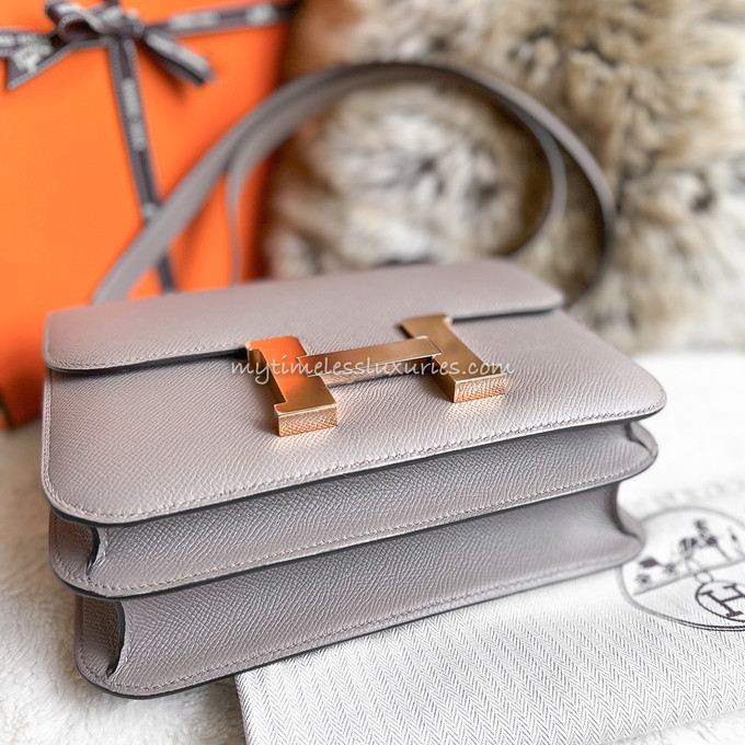 HERMES Constance 24 Gris Asphalte Rose Gold Hw - Timeless Luxuries