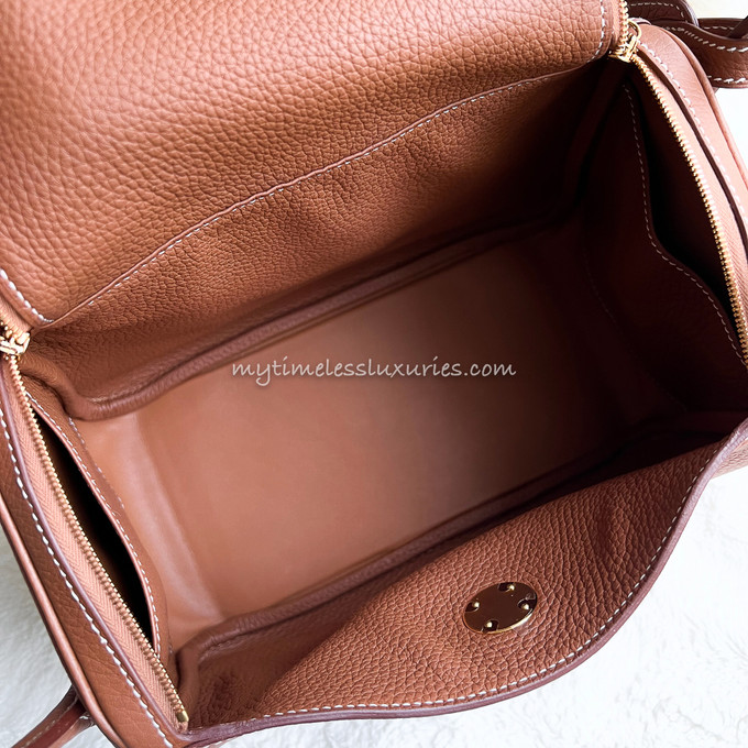 Hermes Lindy 26 Bag CC37 Gold And K1 Rouge Grenat Clemence GHW