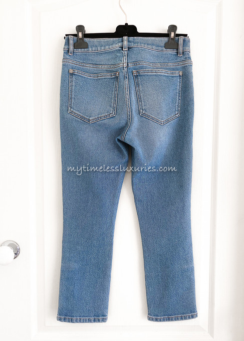 CHANEL 19C Cropped Jeans CC Buttons 34 FR