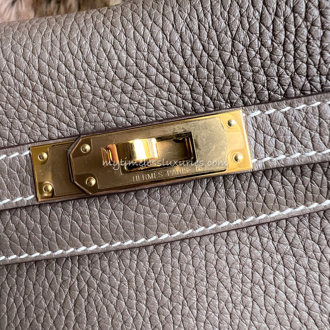 Hermès Kelly 22 Ado Backpack Etain Clemence Palladium Hardware
