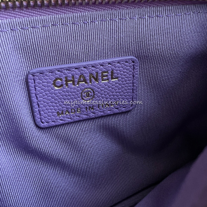 Chanel Classic Mini Pouch Lt. Purple / NF289 Caviar Pouch Shw