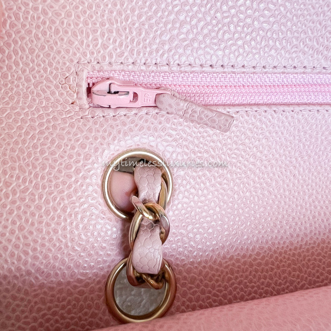 CHANEL Pink Caviar Classic Flap Bag GHW #865xxxxx - Timeless Luxuries