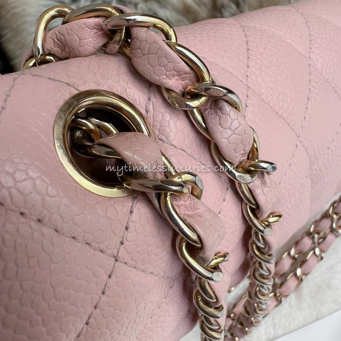 CHANEL Pink Caviar Classic Flap Bag GHW #865xxxxx - Timeless Luxuries