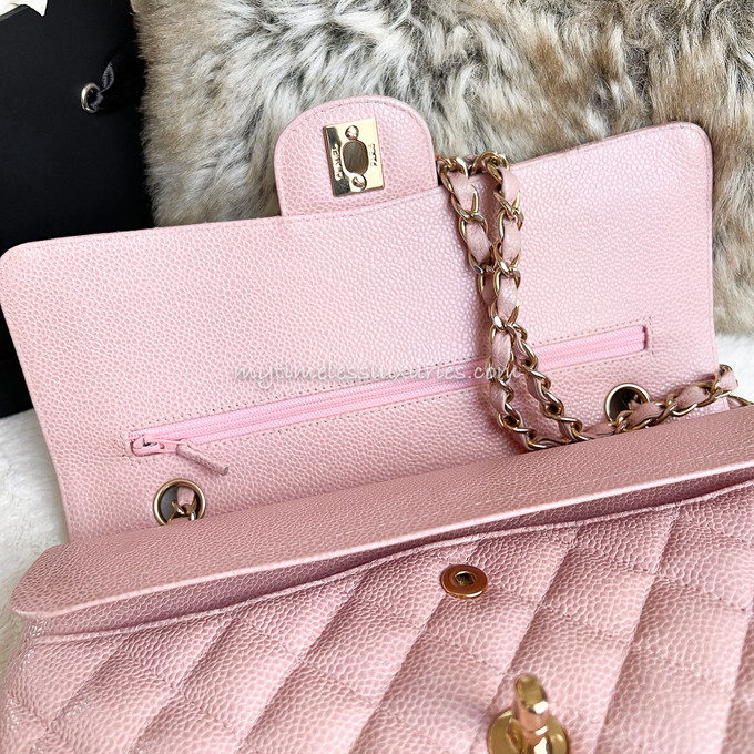 CHANEL Pink Caviar Classic Flap Bag GHW #865xxxxx - Timeless Luxuries