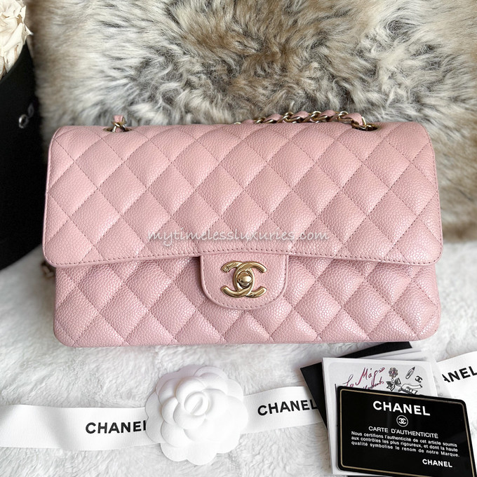 CHANEL Pink Caviar Classic Flap Bag GHW #865xxxxx - Timeless Luxuries