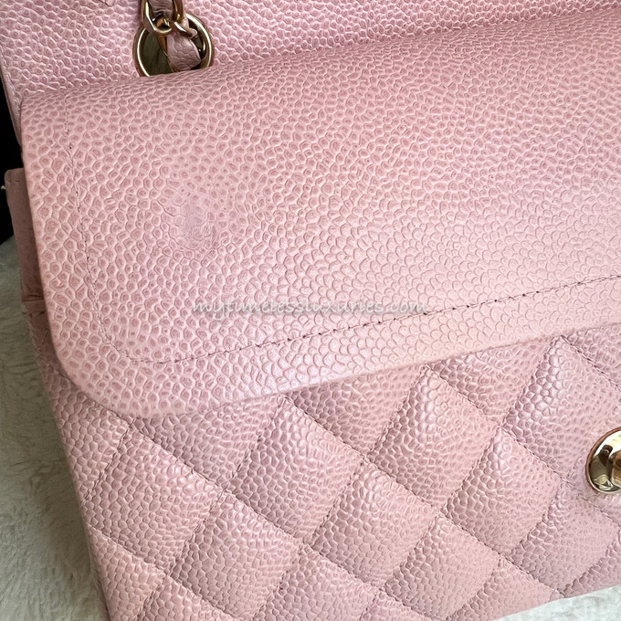 CHANEL Pink Caviar Classic Flap Bag GHW #865xxxxx - Timeless Luxuries