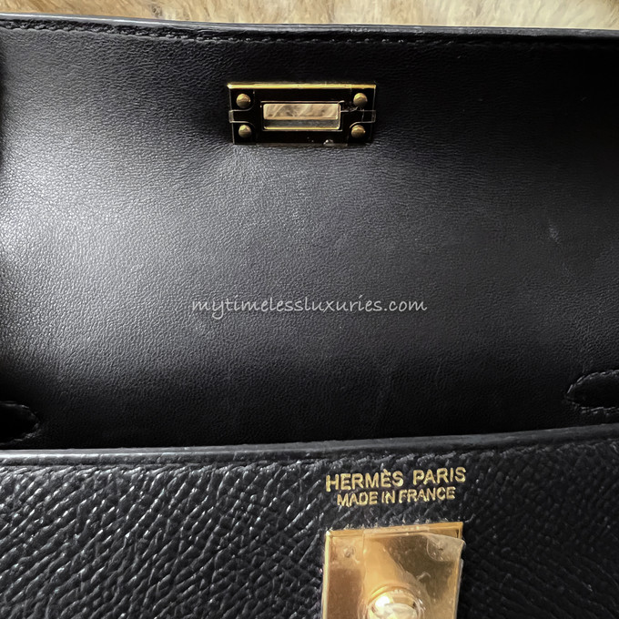 HERMES Mini Kelly II Epsom Noir GHW - Timeless Luxuries