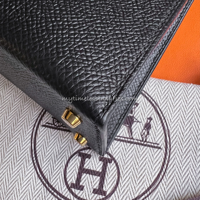 HERMES Mini Kelly II Epsom Noir GHW - Timeless Luxuries