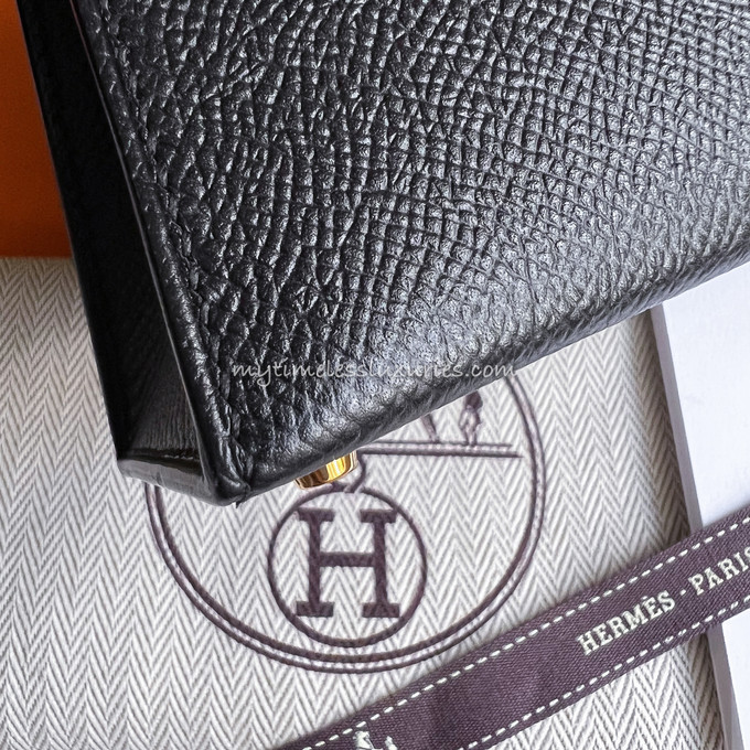 HERMES Mini Kelly II Epsom Noir GHW - Timeless Luxuries