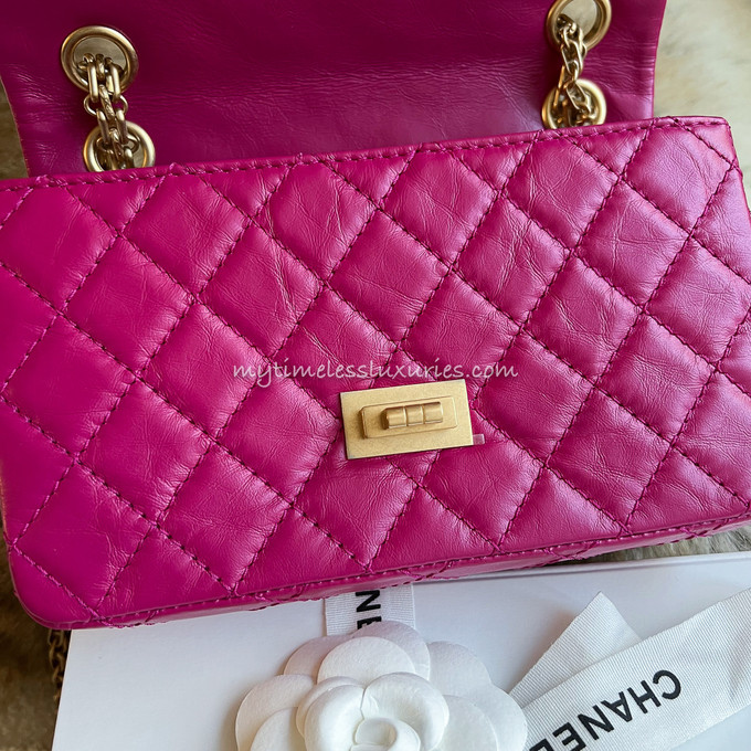 CHANEL 22A Fuchsia Aged Calf Mini 2.55 Reissue GHW *New - Timeless Luxuries