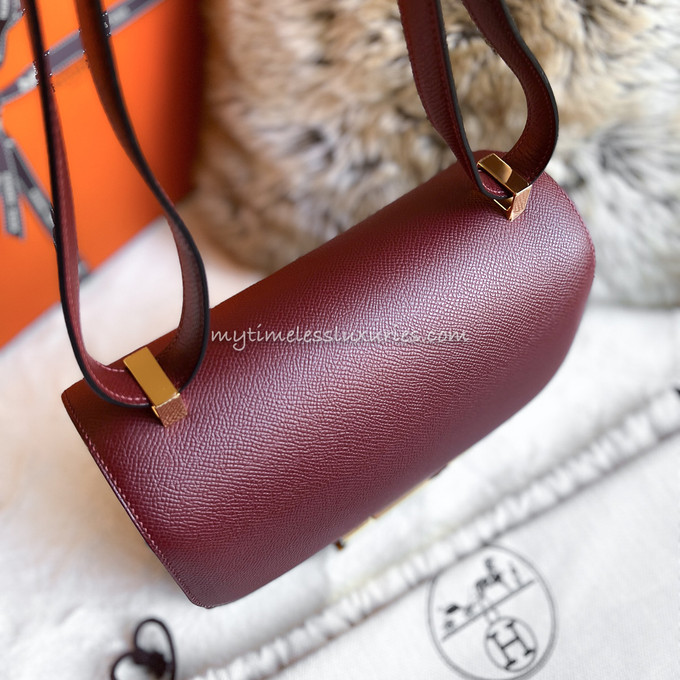 Hermes Constance 24, Red Rouge de Coeur Epsom Leather with Gold Hardware,  As New (Mint Condition) in Box WA001