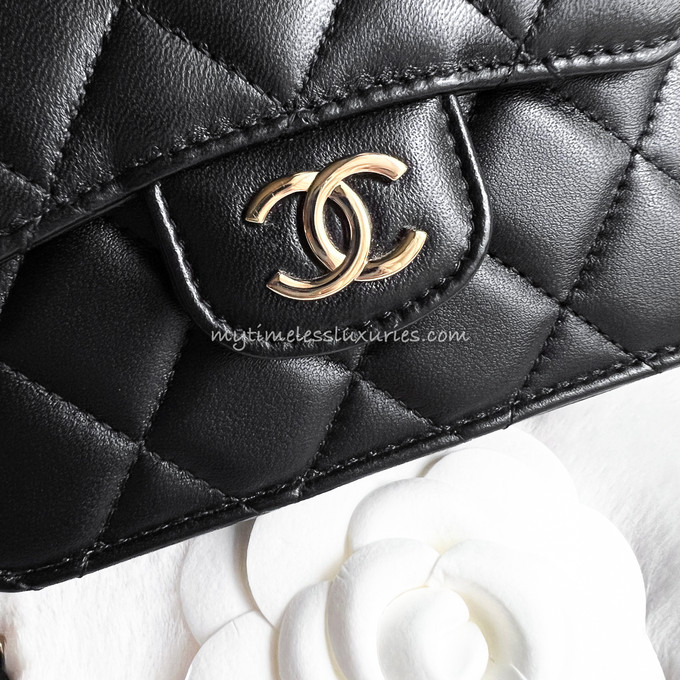 CHANEL 21K Micro Flap Bag w/ Top Handle & Chain *New - Timeless