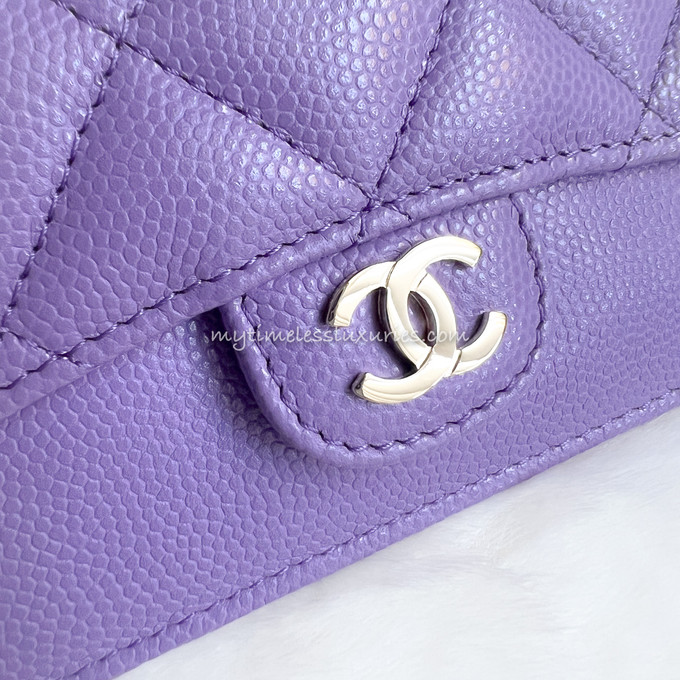 CHANEL 20S Purple Caviar Card Holder *New - Timeless Luxuries