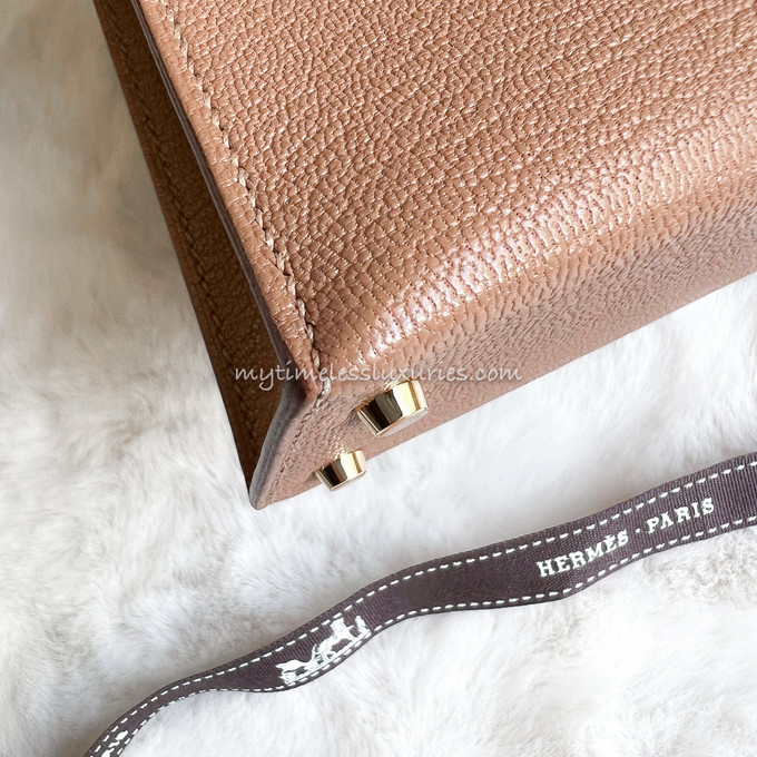 HERMES Mini Kelly II Quebracho Chèvre Mysore GHW - Timeless Luxuries