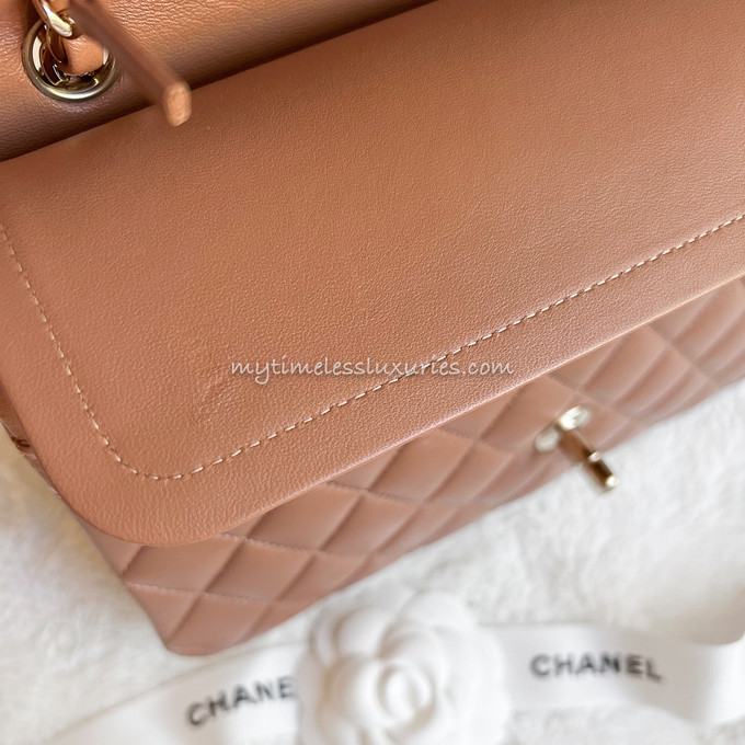 beige lambskin chanel flap bag