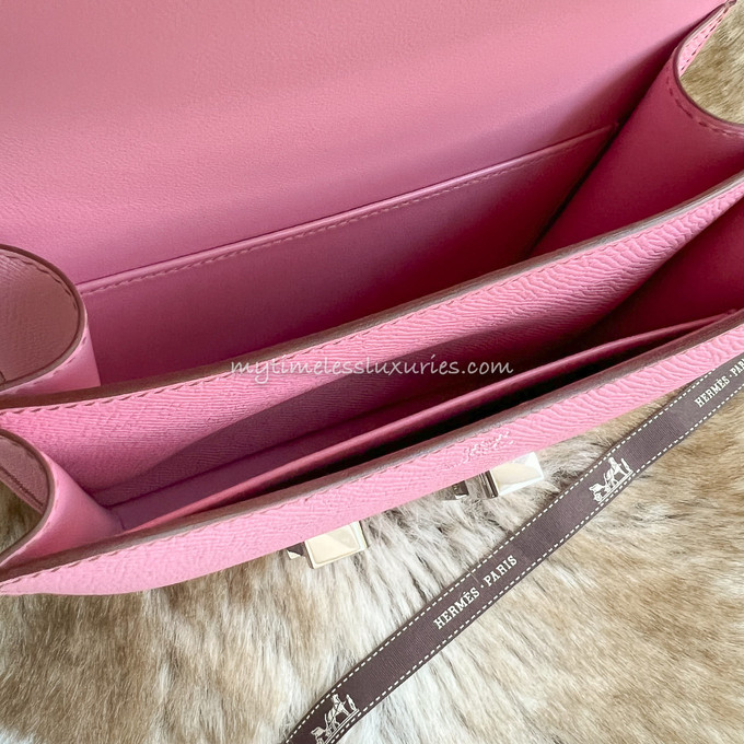 5P Pink Epsom Leather Mini Constance 18 Palladium Hardware, 2021, Handbags  & Accessories, 2021