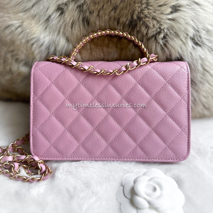 CHANEL 22S 'Pick Me Up' Pink Caviar WOC Letter Top Handle *New - Timeless  Luxuries